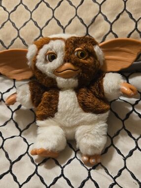 Brown & White Gremlin Gizmo Plush Creature Toy with Large Ears
